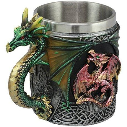 Ebros Myths And Legends The Conception Of Red Fire Oberon Dragon Beer Stein Tankard Coffee Cup Mug With Green Dragon Handle Great Gift For Dragon Lovers Party Hosting GOT Hobbit LOTR (Green Dragon)