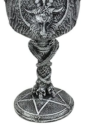 Ebros Gift Dark Satanism Occult Sabbatic Goat Baphomet Wine Goblet Drink Beverage Chalice Figurine As Satanic Lucifer Kitchen Hosting Decor Accessory Of Baphomets Goat of Mendes Knights Of Templar