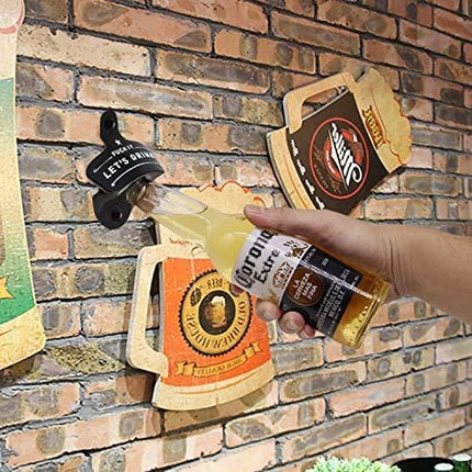 Bottle Opener Wall Mounted, Christmas Funny Wall Mount Bottle Opener for Men Dad Beer Lovers,Novelty Birthday Fathers Day with Mounting Screws Wall Anchors（1 Pack)