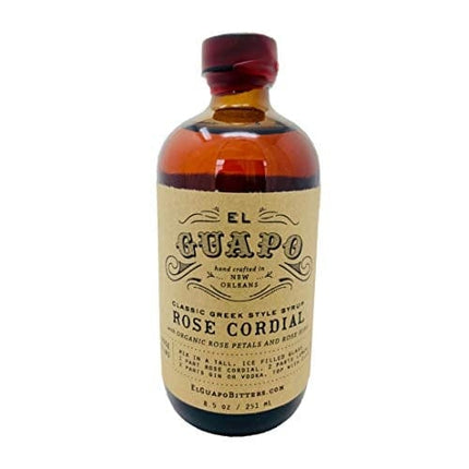 El Guapo Bitters Classic Greek Style Rose Cordial Syrup (8.5oz)
