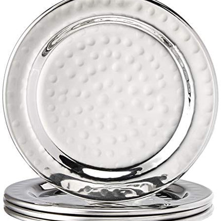 Elegance Hammered 4-Inch Stainless Steel Coasters, Set Of 4
