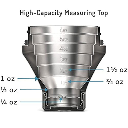 Elevated Craft Hybrid Cocktail Shaker - Premium Vacuum Insulated Stainless Steel Cocktail Shaker - Innovative Measuring System - Martini Shaker for the Home Bartender - 28oz Total Volume