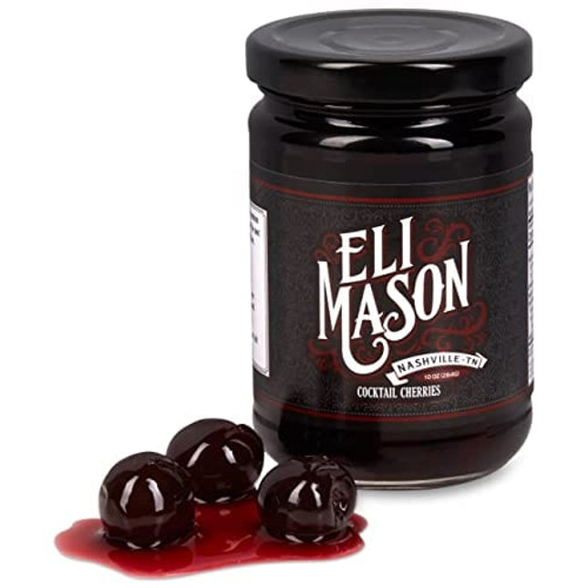 Eli Mason Cocktail Cherries Perfect for Old Fashions and Manhattans - Each Jar is 10 ounces and Contains Approximately 20 Cherries - Top Off Your Favorite Drink (1 Jar (10 ounces))