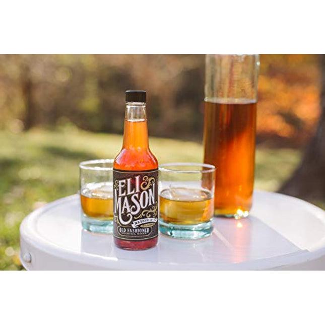 Eli Mason Old Fashioned Cocktail Mixer - All-natural Old Fashioned Cocktail Syrup - Uses Real Cane Sugar & Proprietary Blend Of Cocktail Bitters - Made In USA, Small Batch Cocktail Mixes - 10 Ounces