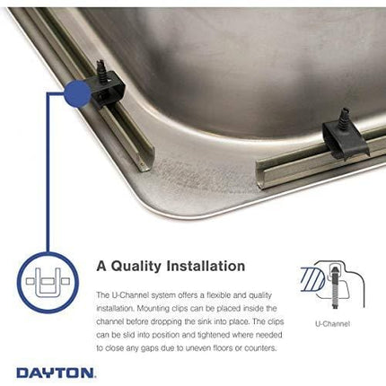Dayton D115153 Single Bowl Top Mount Stainless Steel Bar Sink