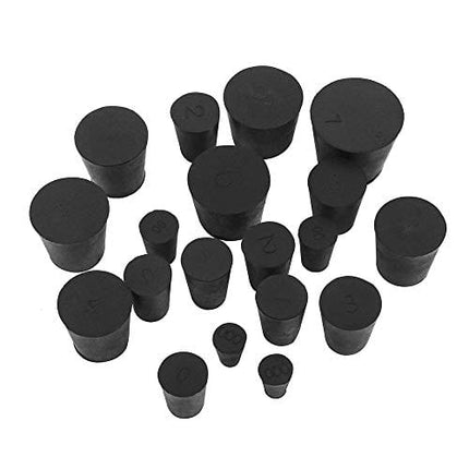 19-Pack (10 Assorted Sizes) 000# -7# Solid Rubber Stoppers