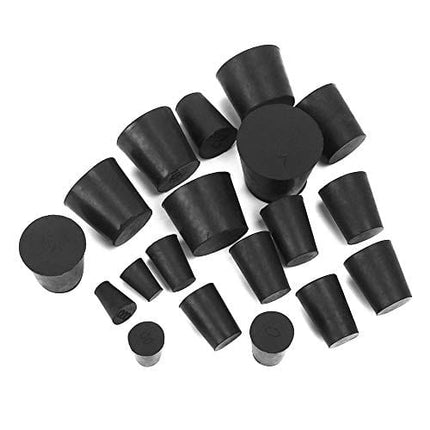 19-Pack (10 Assorted Sizes) 000# -7# Solid Rubber Stoppers
