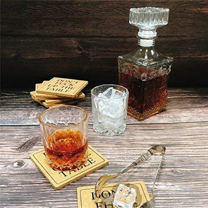 ENKORE Funny Coasters For Drinks Absorbent - DON'T F UP THE TABLE (Uncensored) - 8 Pack 4" Square Pad, Bigger Than Standard Cork Cup Coaster,Light Weight,Disposable - Perfect Housewarming Hostess Gift