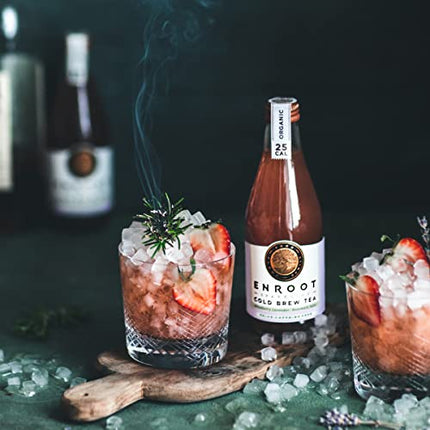 Enroot Organic Non-Alcoholic Beverage – Variety Pack (2x Apple/ 1 Straw. / 2x Rasp / 1 Peach) – Exotic Mocktail Drinks, Cocktail Mixers, Sparkling Cold Brew Iced Tea – Vegan, Gluten Free, Non-GMO, Kosher, No Added Sugar (6 Count of 12 Oz Bottles)