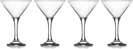 epure Milano Collection 4 Piece Stemmed Martini Glass Set - For Drinking Martinis, Manhattans, Vodka, Gin, and Cocktails (Martini Glass (6 oz))