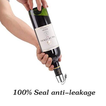 ERHIRY Wine Bottle Stopper Stainless Steel, Wine Bottle Plug with Silicone, Expanding Beverage Bottle Stopper, Reusable Wine Saver, Bottle Sealer Keeps Wine Fresh, Best Gift Accessories (1)