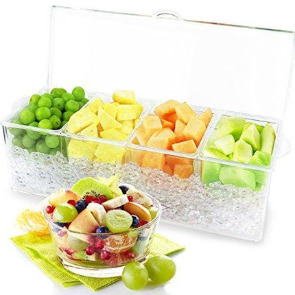 Estilo 4 Section Condiment on Ice, Clear