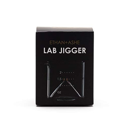 Ethan + Ashe - Cocktail Jigger For Bartending - Lab Series - Durable Borosilicate Glass - 15ml, 30ml, 45ml, and 60ml Measuring Cup In One