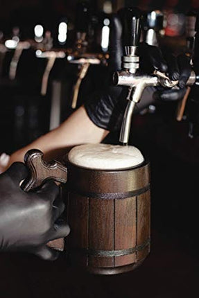 Handmade Wood Mug 20 oz Stainless Steel Cup Carved Natural Beer Stein Old-Fashioned Brown - Wood Carving Beer Mug of Wood Wooden Beer Tankard Capacity: 20oz (600ml) - Great Christmas Gift Idea