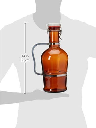2 Liter Growler with Metal Handle- Amber