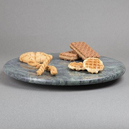 Creative Home Natural Green Marble Lazy Susan, 12" Diameter