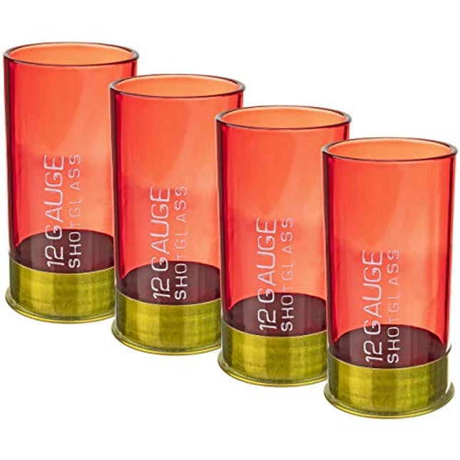 12 Gauge Shotgun Shell Shot Glasses Funny Gun Hunting Father's Day Dad Novelty Gag Gifts, Set of 4 Shot Gun Shell Shot Glasses, perfect Redneck Gifts! FON-10052 by Fairly Odd Novelties