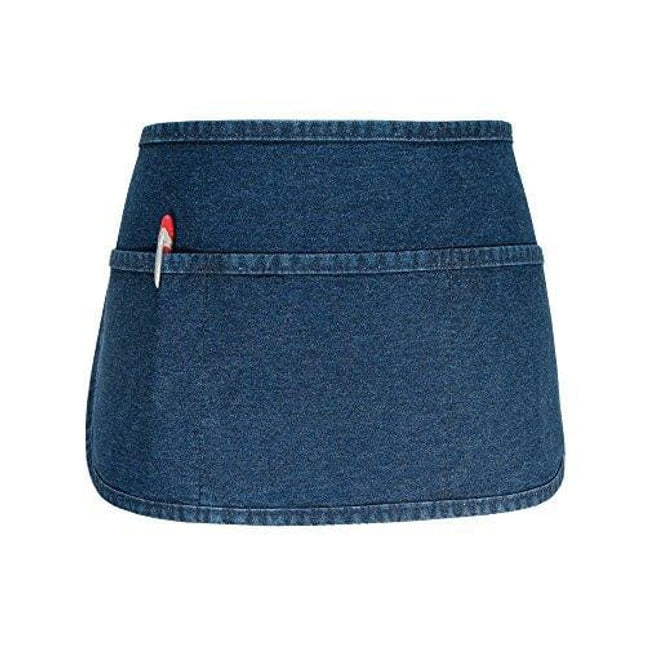 Fame 3 Pocket Waist Apron - One Size Fits Most - Unisex (One Size, Denim) F9RB-82001