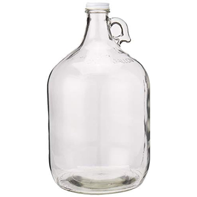 FastRack MN-TF9E-S1RA Glass Water Bottle Includes 38 mm Metal Screw Cap, 1 gallon Capacity, Clear