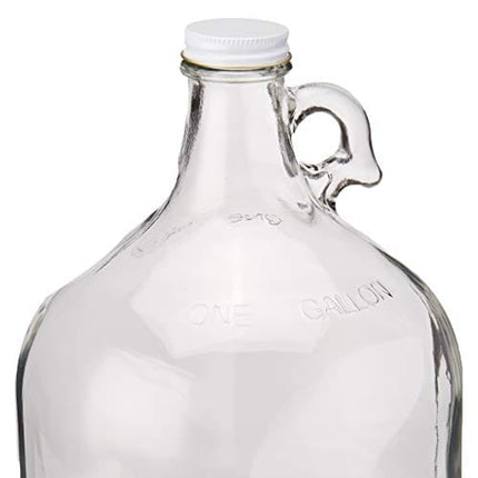 FastRack MN-TF9E-S1RA Glass Water Bottle Includes 38 mm Metal Screw Cap, 1 gallon Capacity, Clear
