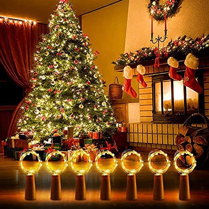 30 Pack Wine Bottle Lights with Cork - Cork Bottle Lights 90 Additional Batteries 6.6 Feet Silver Wire 20 LEDs,Fairy Mini String Lights for Christmas,DIY,Party,Decor,Wedding (Warm White)