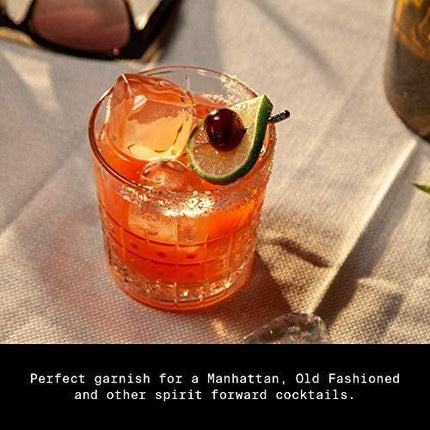 Filthy Food Black Amarena Cherrries - Premium Cocktail Cherry Garnish - Non-GMO, Vegan & Gluten Free - 24 Individually Wrapped Servings, 48 Cherries Total