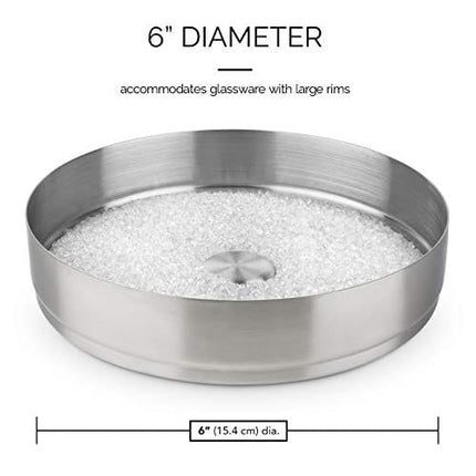 Final Touch Stainless Steel 2 Tier Cocktail Rimmer with 2 Lids (FTA7062)