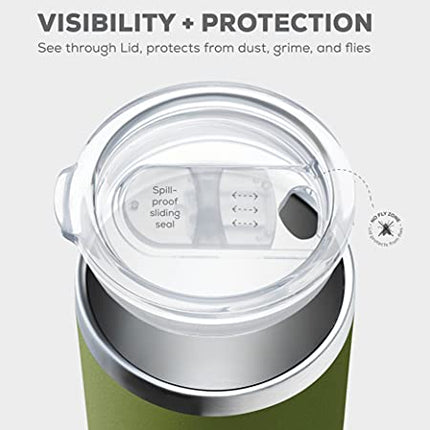 Advanced Mixology Insulated Skinny Stainless Steel Tumbler Set - 4-Pack 20oz Coffee Tumbler with Straw - Travel Coffee Mug With PBA Free Lids - Slim Vacuum Insulated Tumblers Keep Hot and Cold - Great for Home, Office.