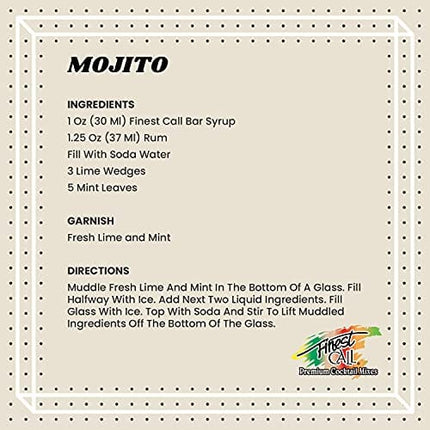 Finest Call Premium Bar / Sugar Syrup Mix, 1 Liter Bottle (33.8 Fl Oz), Pack of 3