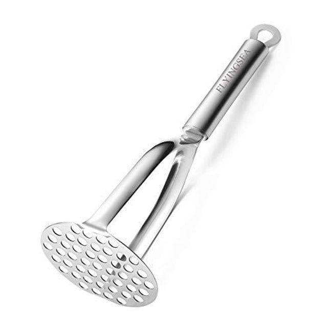 FLYINGSEA Potato Masher,Professional 18-10 Stainless Steel Potato Masher,Garlic Press,Cooking And Kitchen Gadget. (Two-sided)