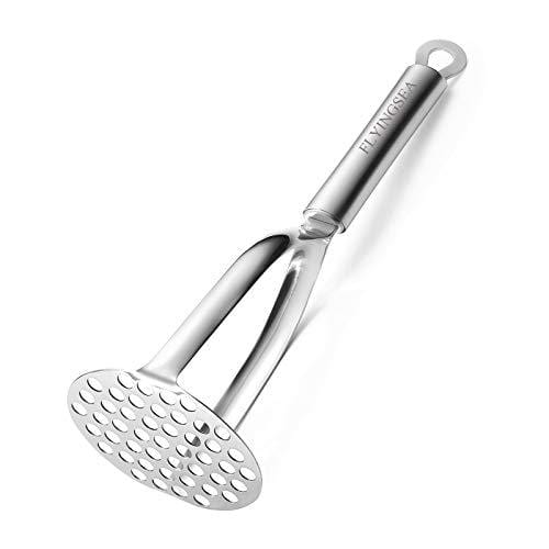 FLYINGSEA Potato Masher,Professional 18-10 Stainless Steel Potato Masher,Garlic Press,Cooking And Kitchen Gadget. (Two-sided)