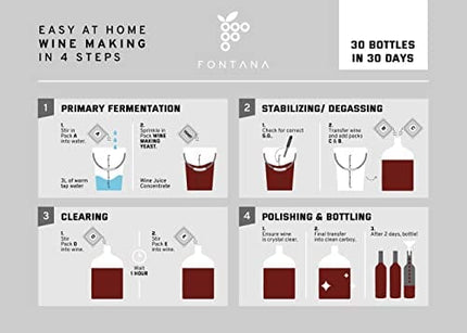 Merlot Fontana Wine Making Kit Premium (28 Day kit), 15.4lbs