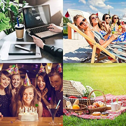 Reusable Silicone Straws-Premium Food Grade Drinking Straw, BPA Free, Snap Straw-Openable Design, Easy to Clean, Hot and Cold Compatible