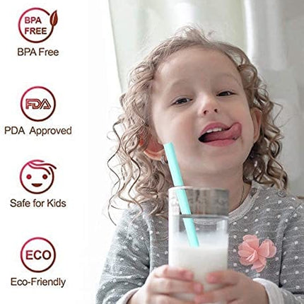 Reusable Silicone Straws-Premium Food Grade Drinking Straw, BPA Free, Snap Straw-Openable Design, Easy to Clean, Hot and Cold Compatible