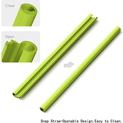 Reusable Silicone Straws-Premium Food Grade Drinking Straw, BPA Free, Snap Straw-Openable Design, Easy to Clean, Hot and Cold Compatible