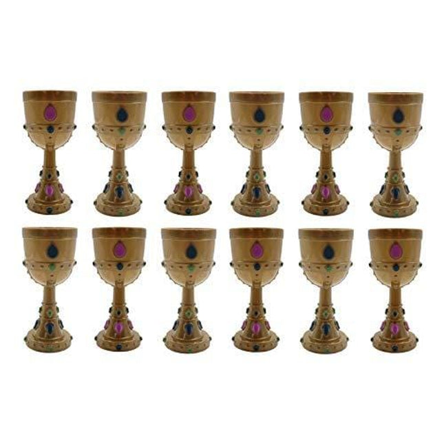 Fun Express Molded Crown Goblets for Mardi Gras (1 dozen) Party Supplies, Drinkware, ReUsable Cups