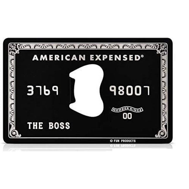 Fun Products Stainless Steel American Expensed Black Credit Card Bottle Opener [2 pack] - The Perfect Wallet-Sized Gift for Birthdays, Bachelor Parties and Beer Festivals