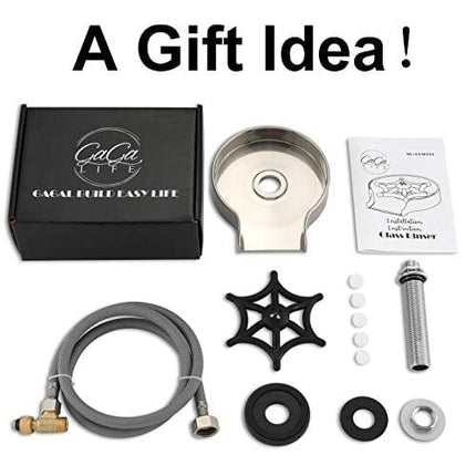 GAGALIFE Glass Rinser for Kitchen Sink Brushed Nickel, Kitchen Sink Accessories, Bar Glass Rinser, G86066BN