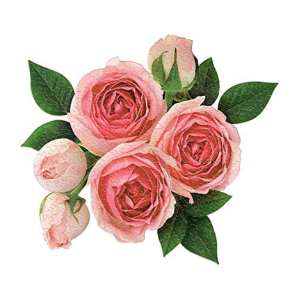 Galison Rose All Day 2-in-1 Shaped Puzzle Set, Bottle of Rose Puzzle, Bouquet of Roses Puzzle, 500Piece Total Multicolor