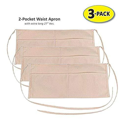 2 Pocket Canvas Waist Apron (3-Pack)