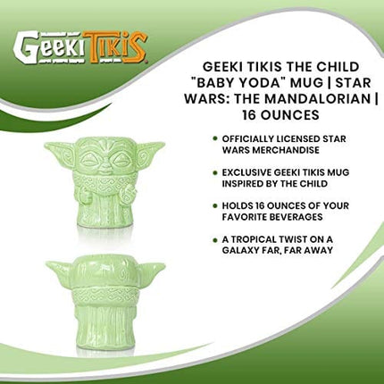 Geeki Tikis The Child "Baby Yoda" Force Pose Mug | Star Wars: The Mandalorian | 16 Ounces
