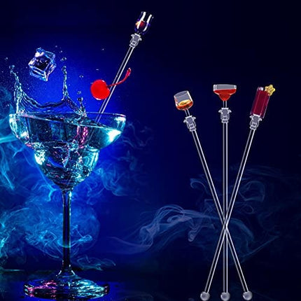 Geiserailie 30 Pieces Acrylic Cocktail Stirrer Sturdy Cocktail Swizzle Stirrer Clear Swizzle Sticks Cocktail Colorful Cocktail Drink Stirrer for Bars Bartender Cafes Restaurants Home Use