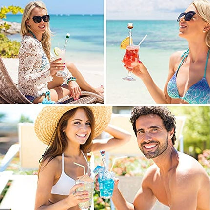 Geiserailie 30 Pieces Acrylic Cocktail Stirrer Sturdy Cocktail Swizzle Stirrer Clear Swizzle Sticks Cocktail Colorful Cocktail Drink Stirrer for Bars Bartender Cafes Restaurants Home Use