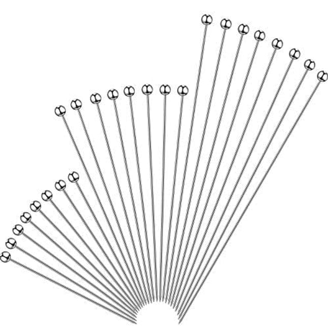 36 Pieces Cocktail Picks Stainless Steel Martini Picks 4 Inch 6 Inch 8 Inch Stainless Steel Appetizer Drink Sticks Cocktail Toothpicks for Cocktail Hamburger Birthday Party Home Bar