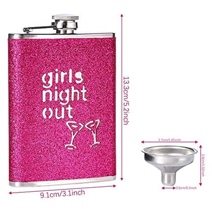 2 Pack 8oz Glitter Hip Flask, Flasks for Liquor for Men Women with Funnel Set, 18/8 Stainless Steel Leak Proof With Colorful Glitter Coating.