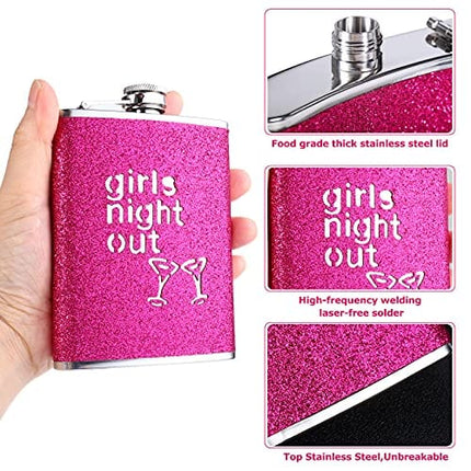 2 Pack 8oz Glitter Hip Flask, Flasks for Liquor for Men Women with Funnel Set, 18/8 Stainless Steel Leak Proof With Colorful Glitter Coating.