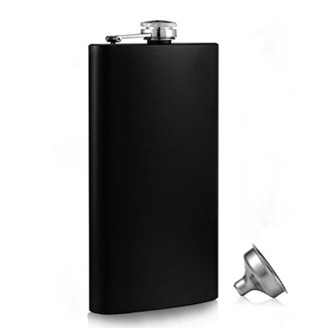 GENNISSY 12oz Whiskey Flasks for Liquor for Men Flask Gift Sets for Groomsmen, 304 18/8 Stainless Steel Flask with Funnel