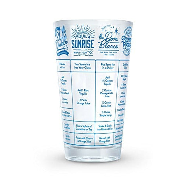 Fred GOOD MEASURE Cocktail Recipe Glass, Tequila