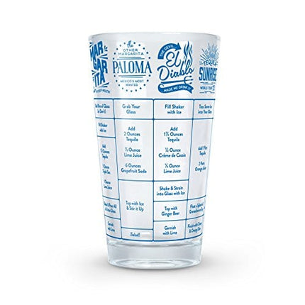 Fred GOOD MEASURE Cocktail Recipe Glass, Tequila