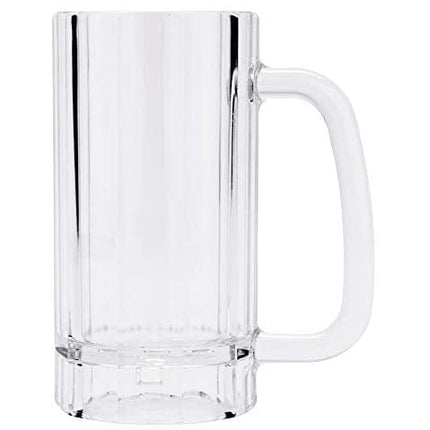 G.E.T. Shatter-Resistant Plastic Beer Mug / Stein, 16 Ounce, BPA Free, 00086-1-SAN-CL (Set of 4)
